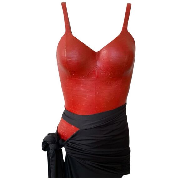 NEW Black asymmetrical mermaid skirt high rise waistband hip cutout size S, 2 - Picture 5 of 13